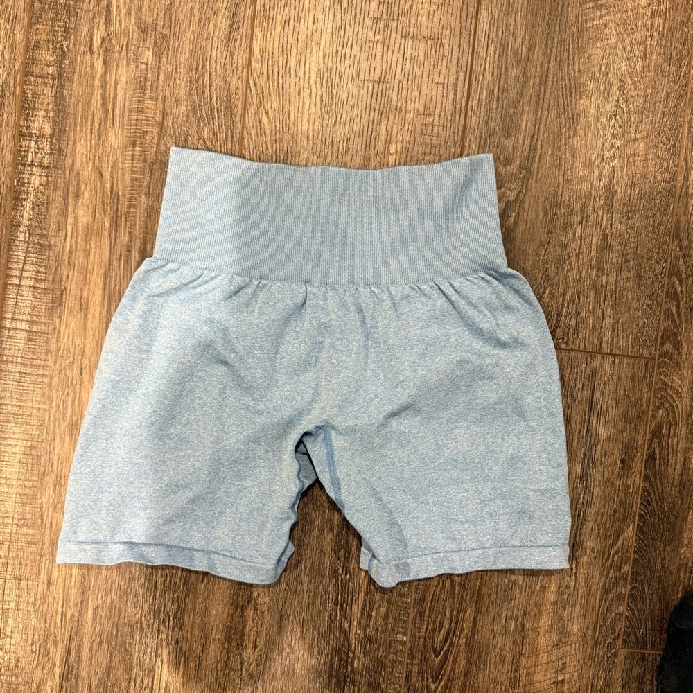 Pcheebum High-Waist Light Blue Women’s Stretch Bike Shorts